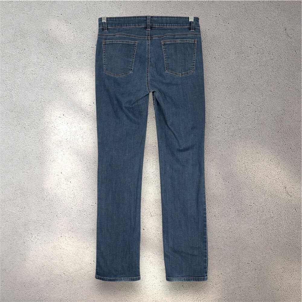 Eileen Fisher Organic Cotton Straight Leg Jeans Women’s 4 Blue Minimalist - Picture 2 of 7